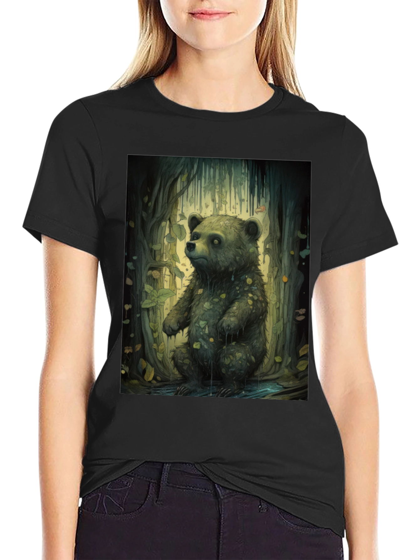 Bear Forest Graphic Tee - Nature Inspired Print