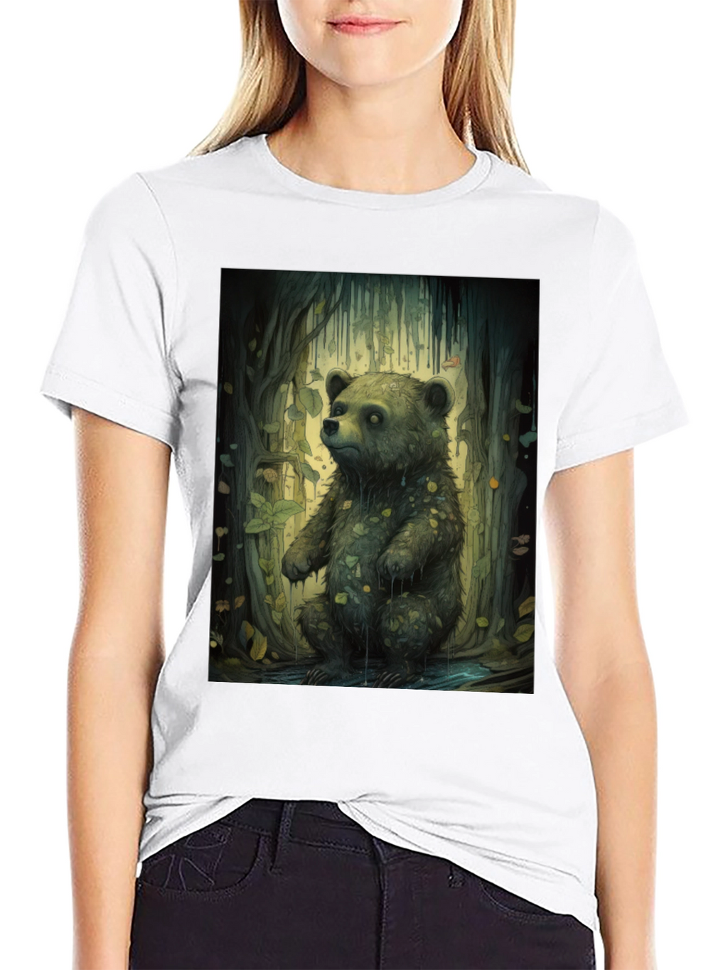 Bear Forest Graphic Tee - Nature Inspired Print