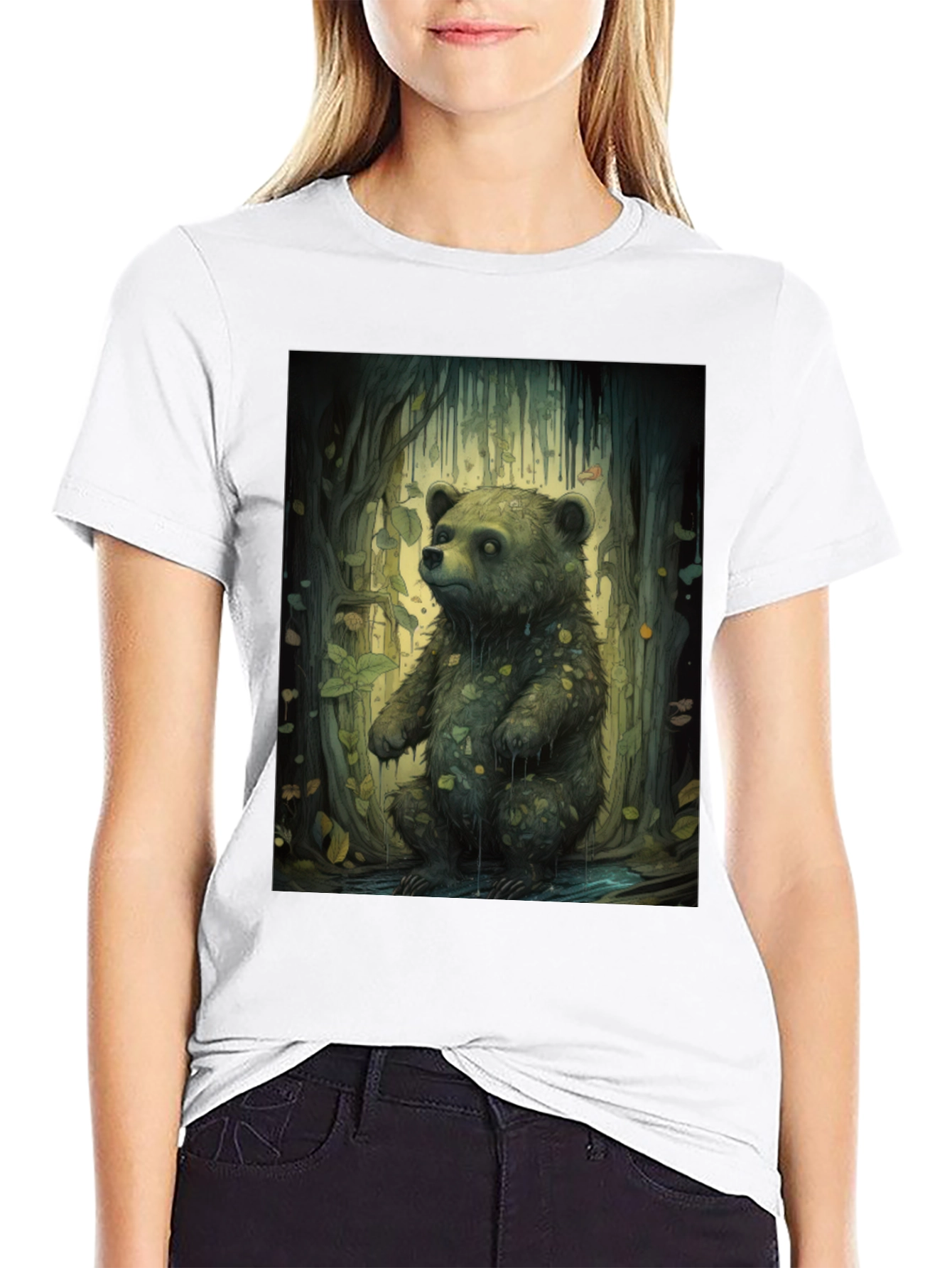 Bear Forest Graphic Tee - Nature Inspired Print