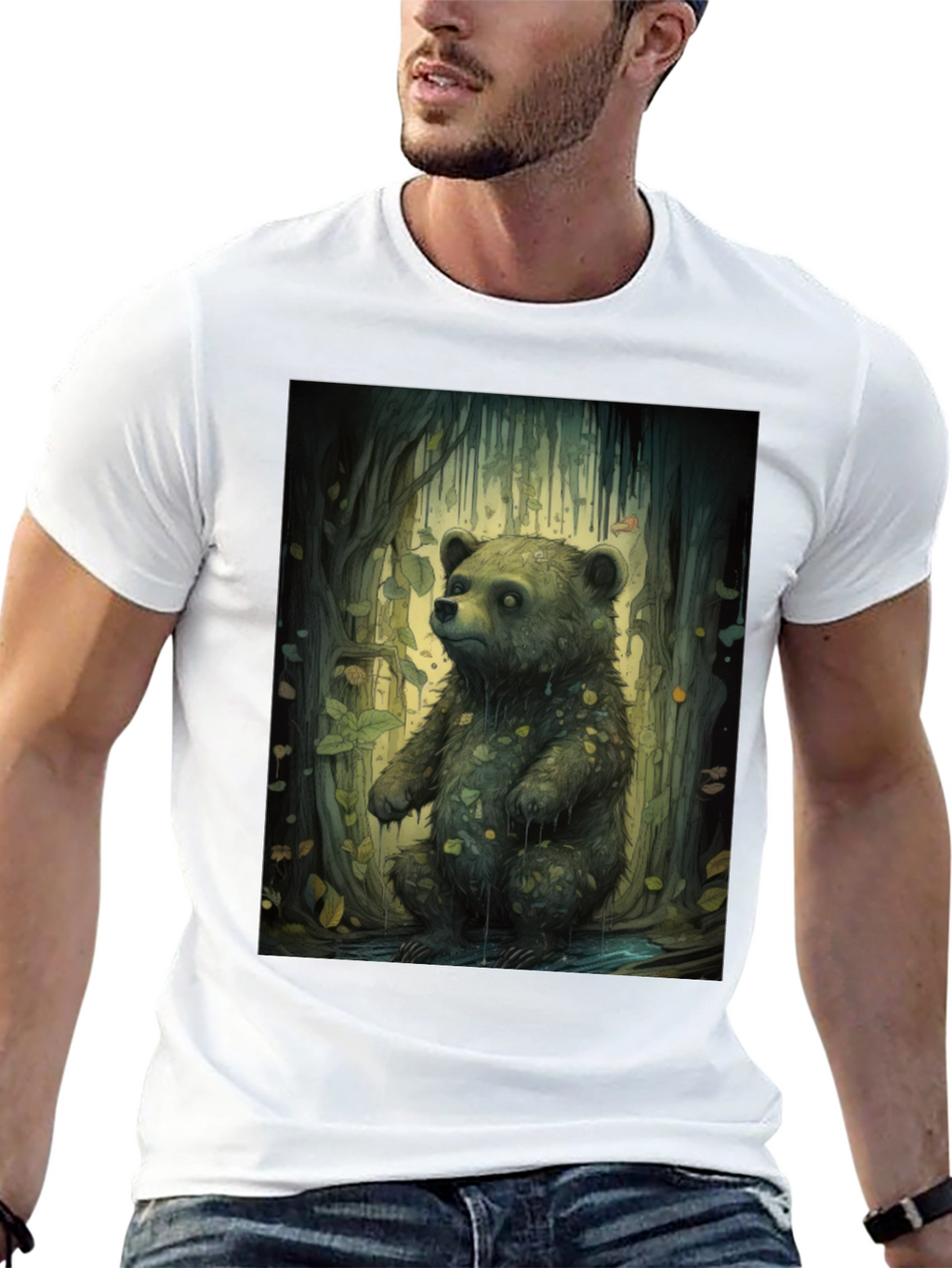 Bear Forest Graphic Tee - Nature Inspired Print