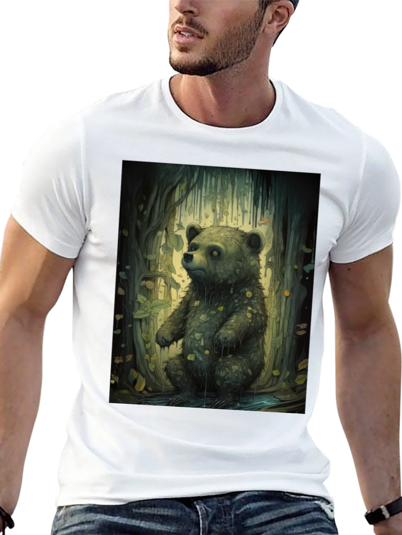 Bear Forest Graphic Tee - Nature Inspired Print
