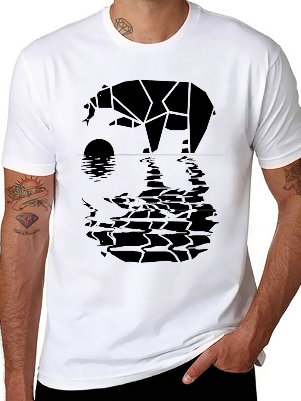 Geometric Bear Graphic Tee