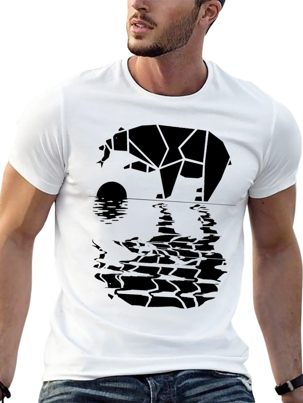 Geometric Bear Graphic Tee