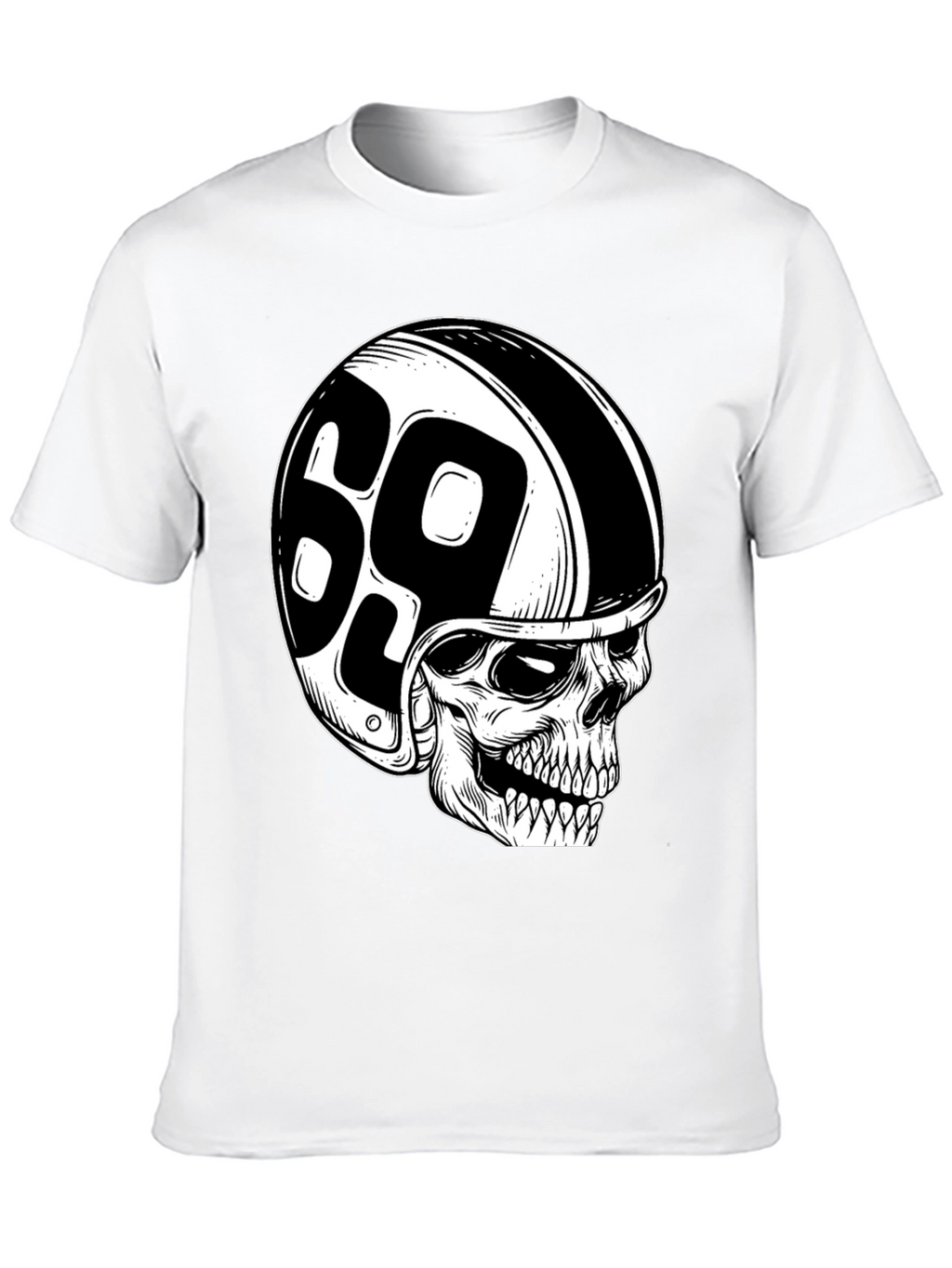 Skull 69 Helmet T-Shirt - Mens Black Tee
