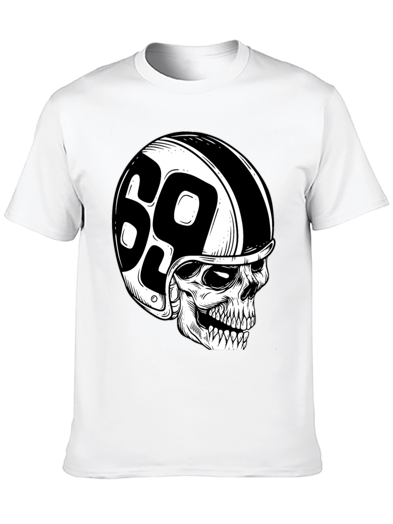 Skull 69 Helmet T-Shirt - Mens Black Tee