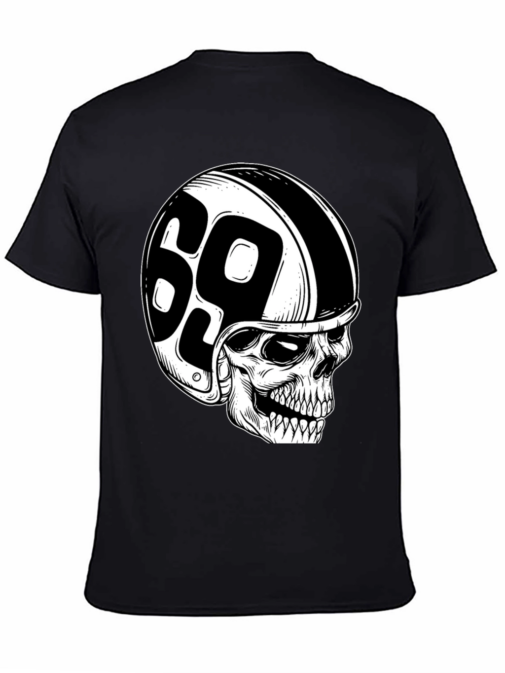 Skull 69 Helmet T-Shirt - Mens Black Tee