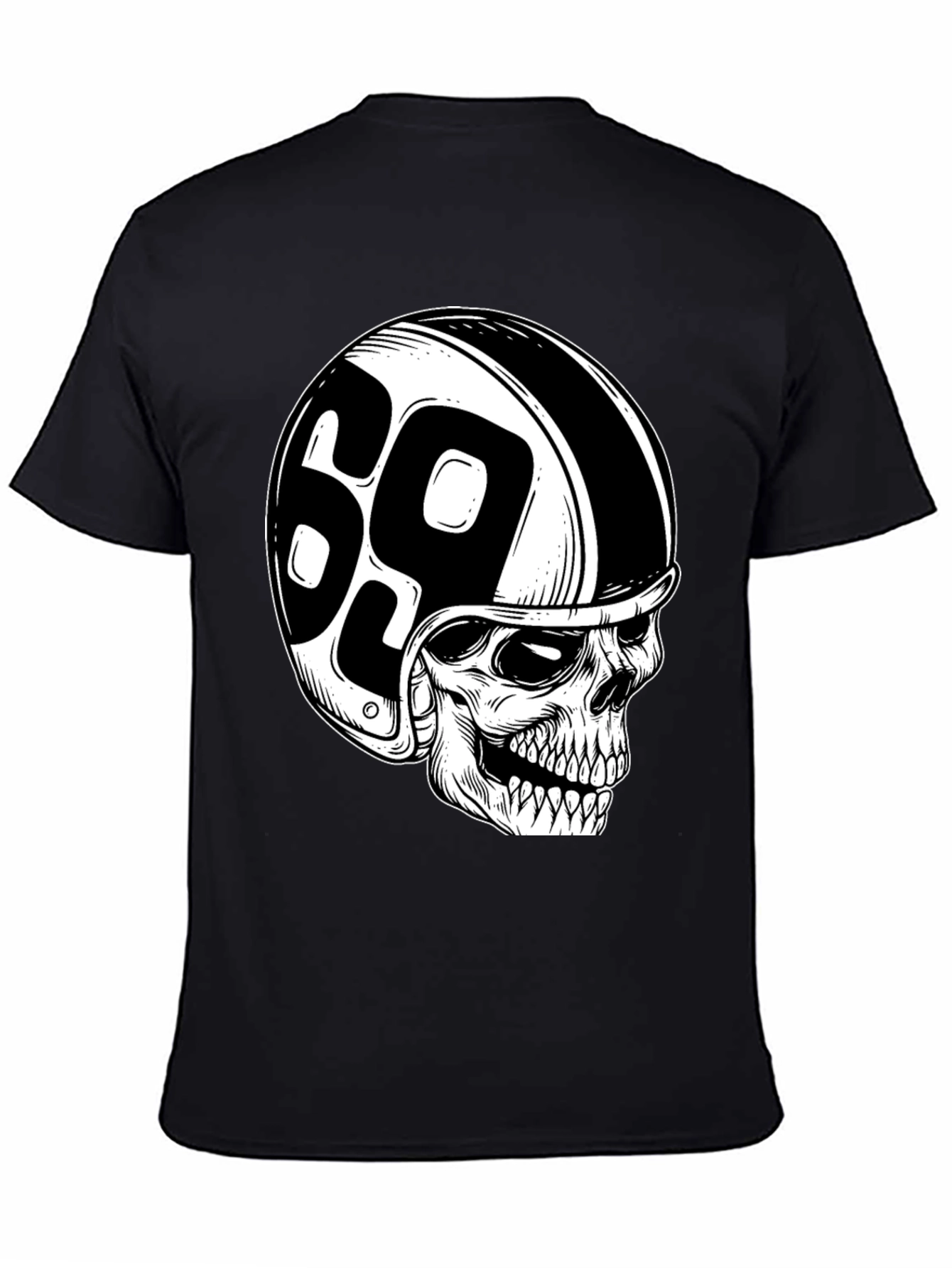 Skull 69 Helmet T-Shirt - Mens Black Tee
