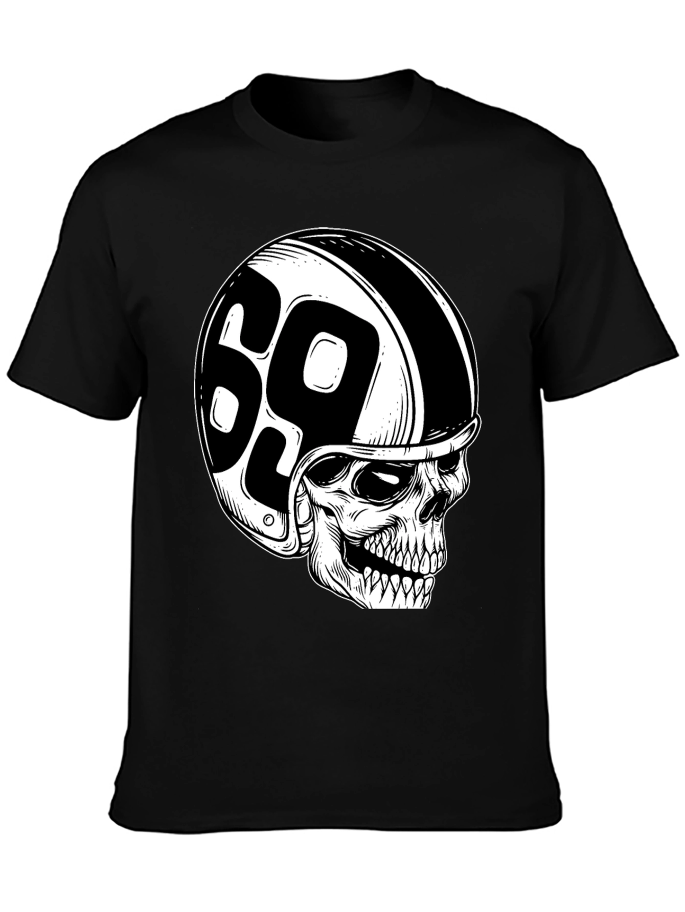 Skull 69 Helmet T-Shirt - Mens Black Tee