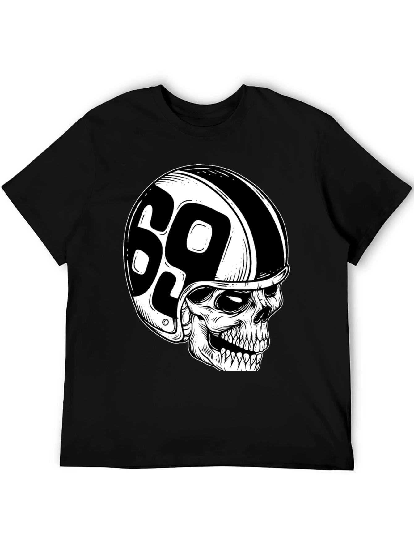 Skull 69 Helmet T-Shirt - Mens Black Tee