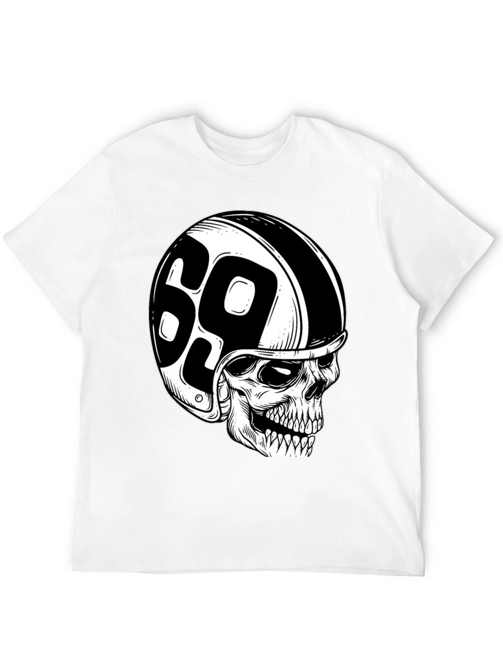 Skull 69 Helmet T-Shirt - Mens Black Tee
