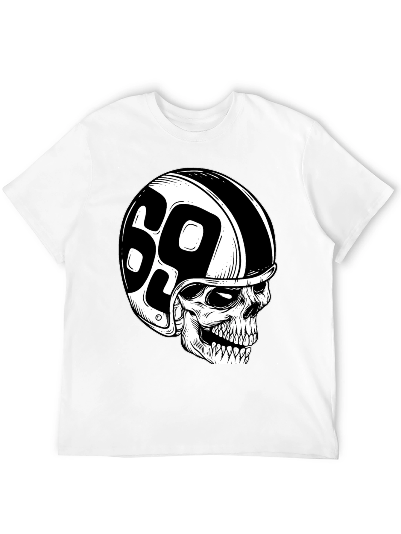 Skull 69 Helmet T-Shirt - Mens Black Tee