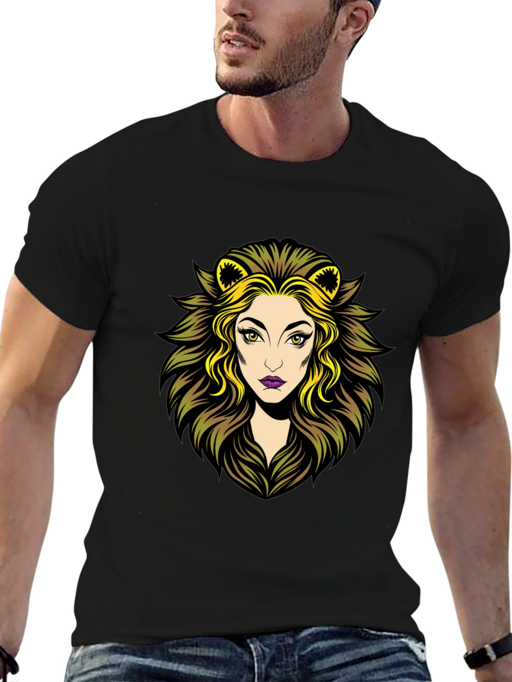 Lioness Graphic Tee - Black Cotton T-Shirt