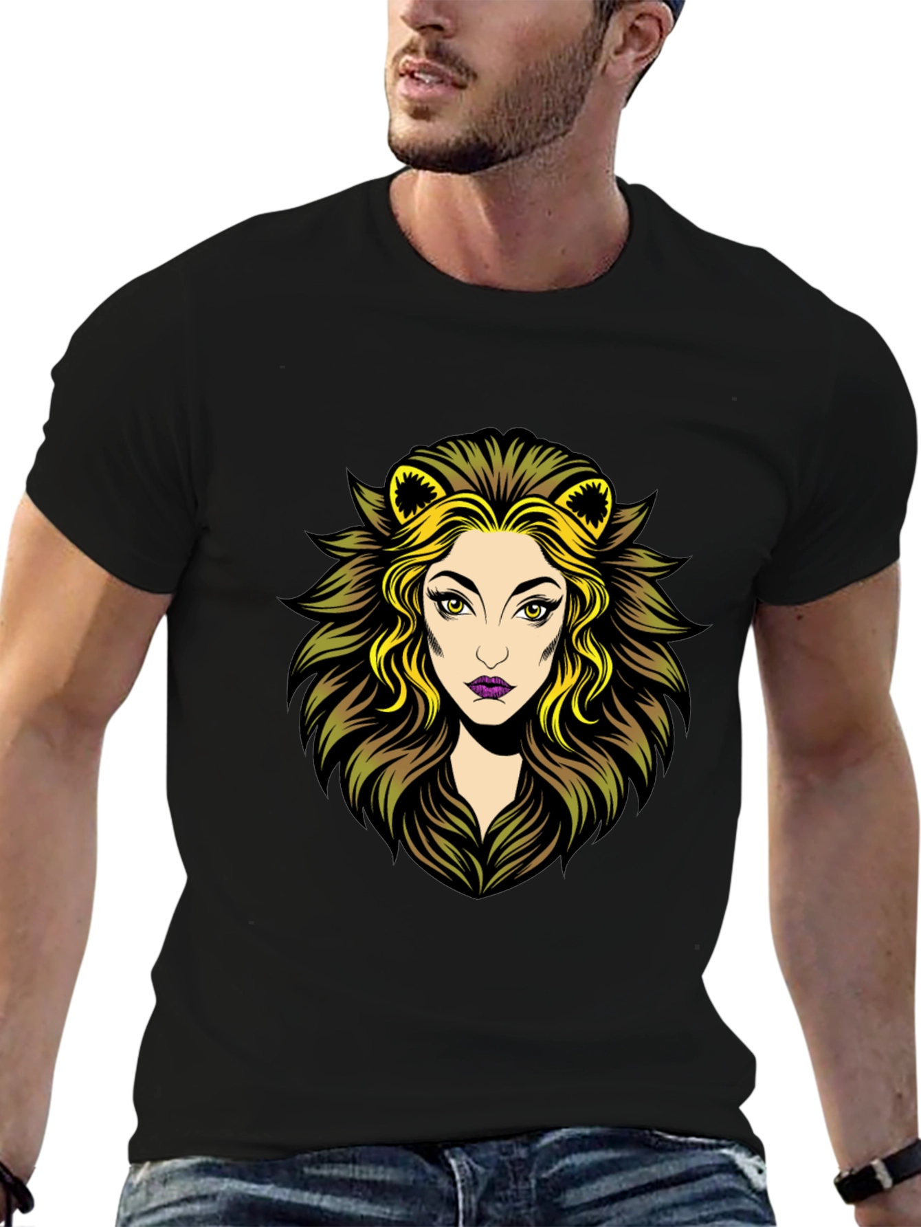 Lioness Graphic Tee - Black Cotton T-Shirt