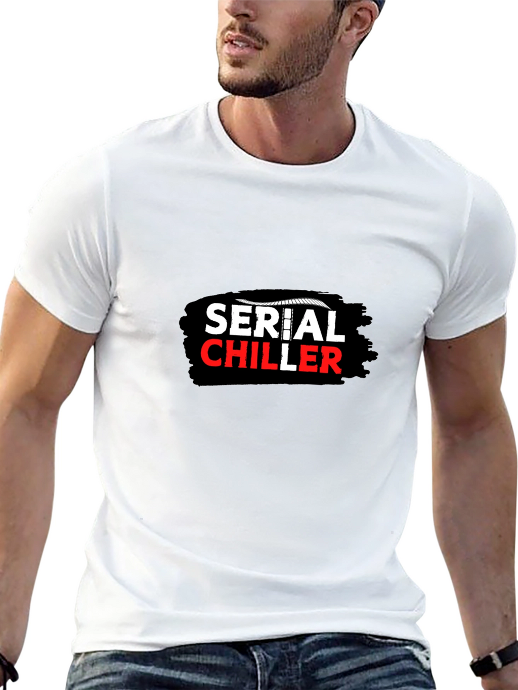 Serial Chiller Graphic Print Black T-Shirt