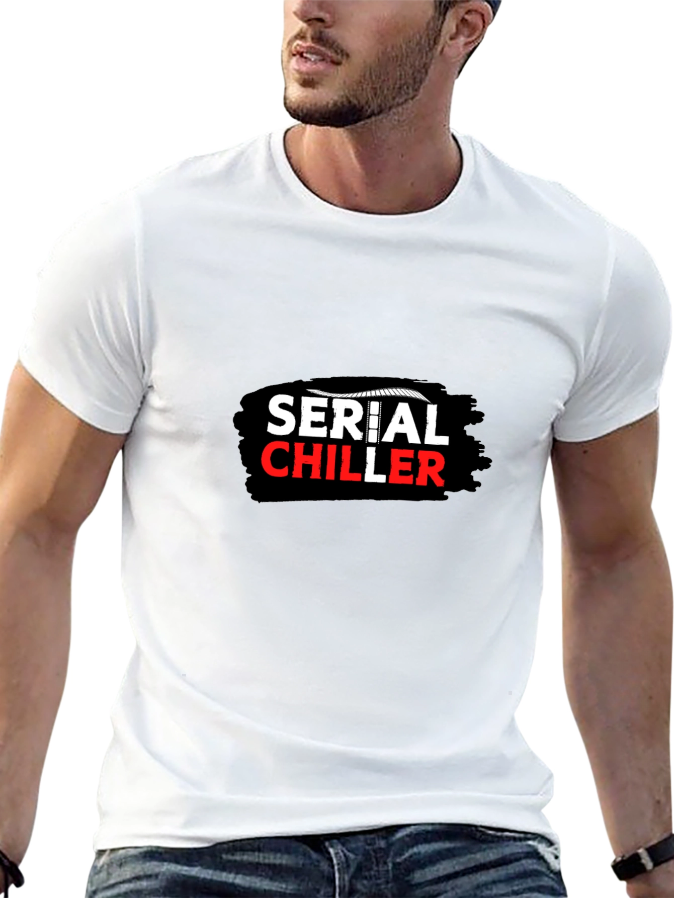 Serial Chiller Graphic Print Black T-Shirt