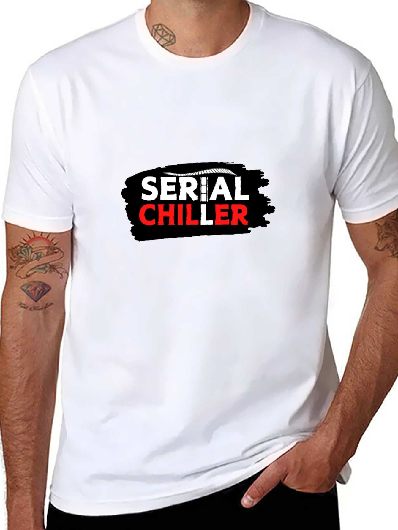 Serial Chiller Graphic Print Black T-Shirt