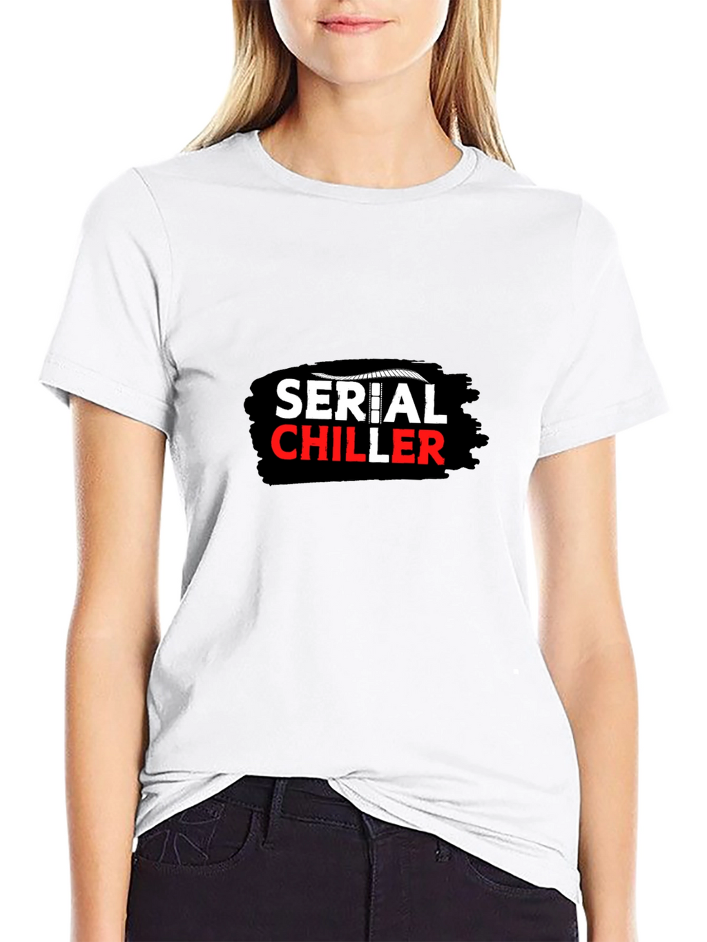Serial Chiller Graphic Print Black T-Shirt