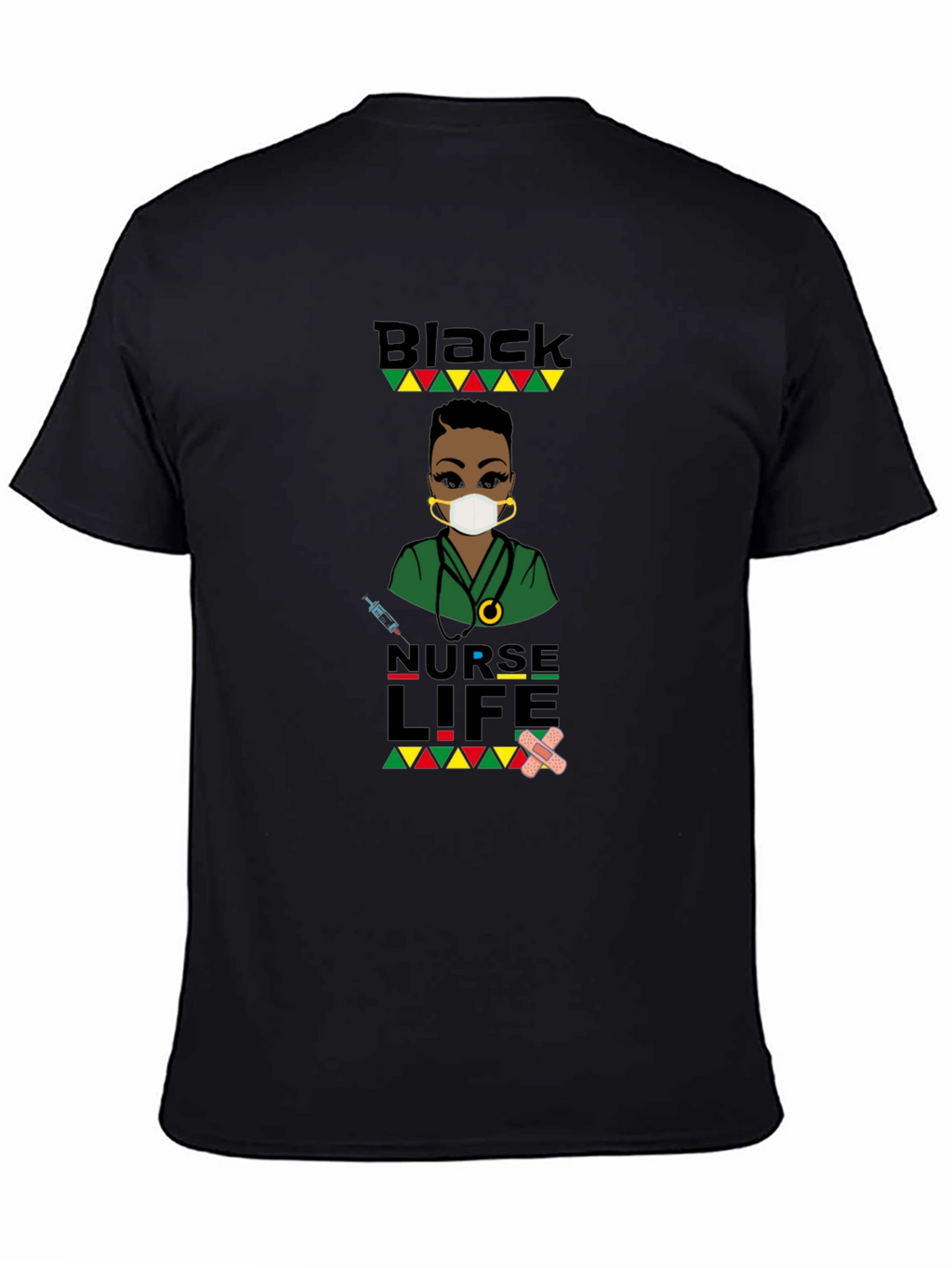 Black Nurse Life Graphic T-Shirt