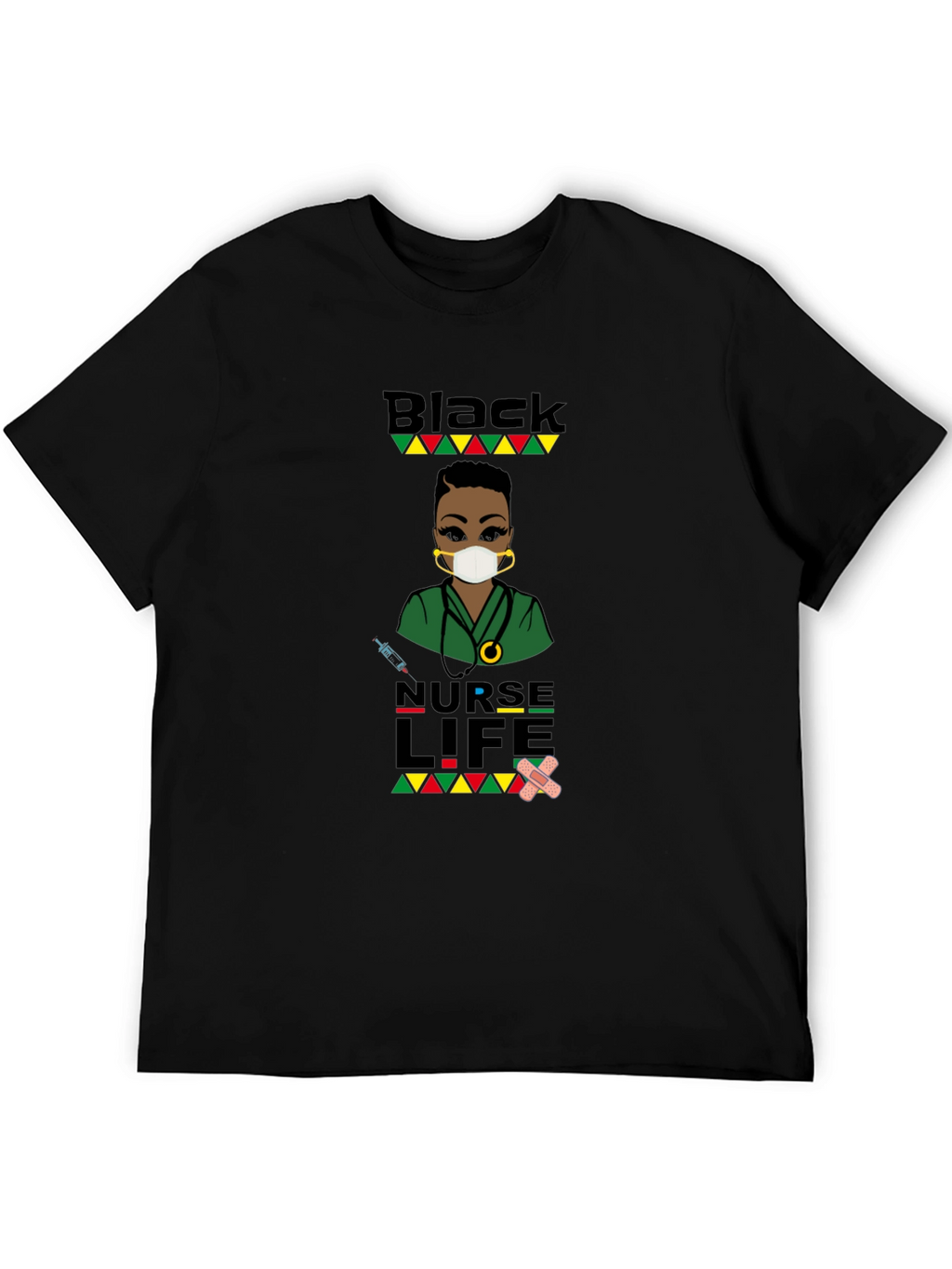 Black Nurse Life Graphic T-Shirt