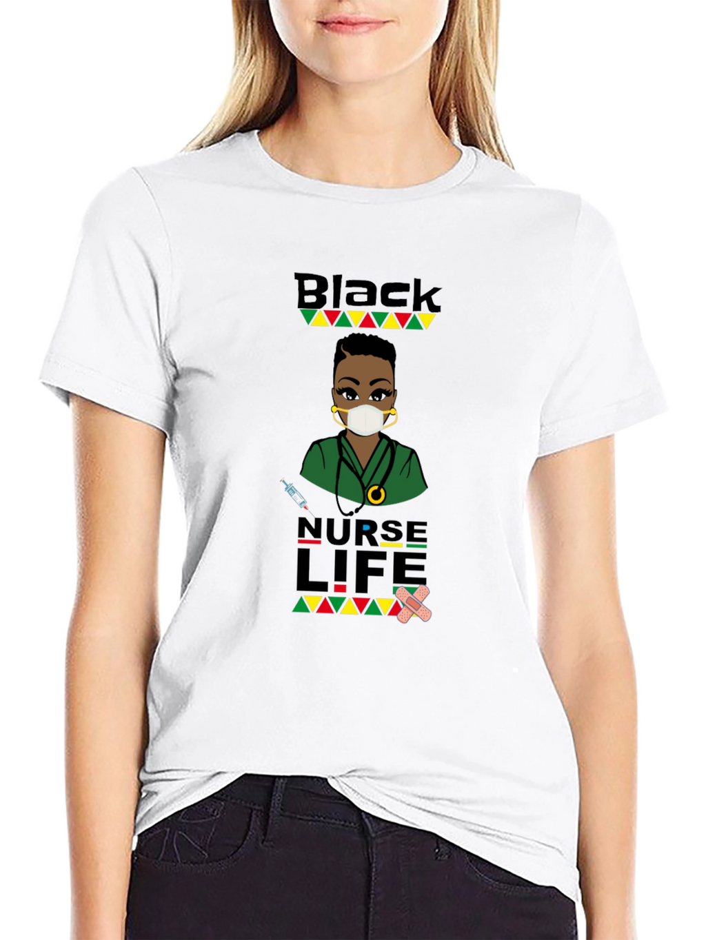 Black Nurse Life Graphic T-Shirt