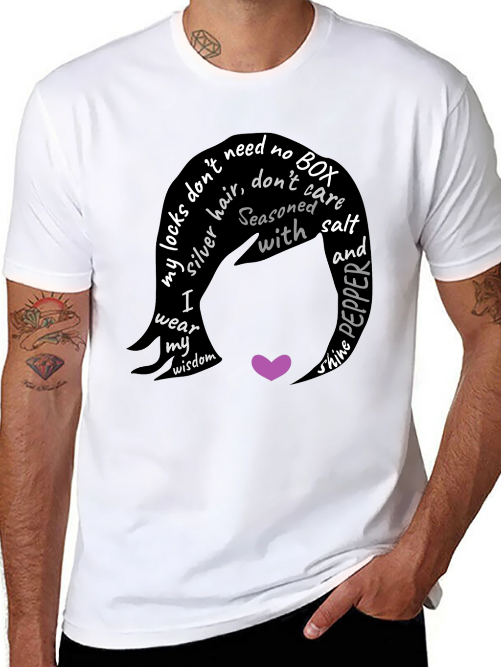 Silver Hair Wisdom Graphic T-Shirt