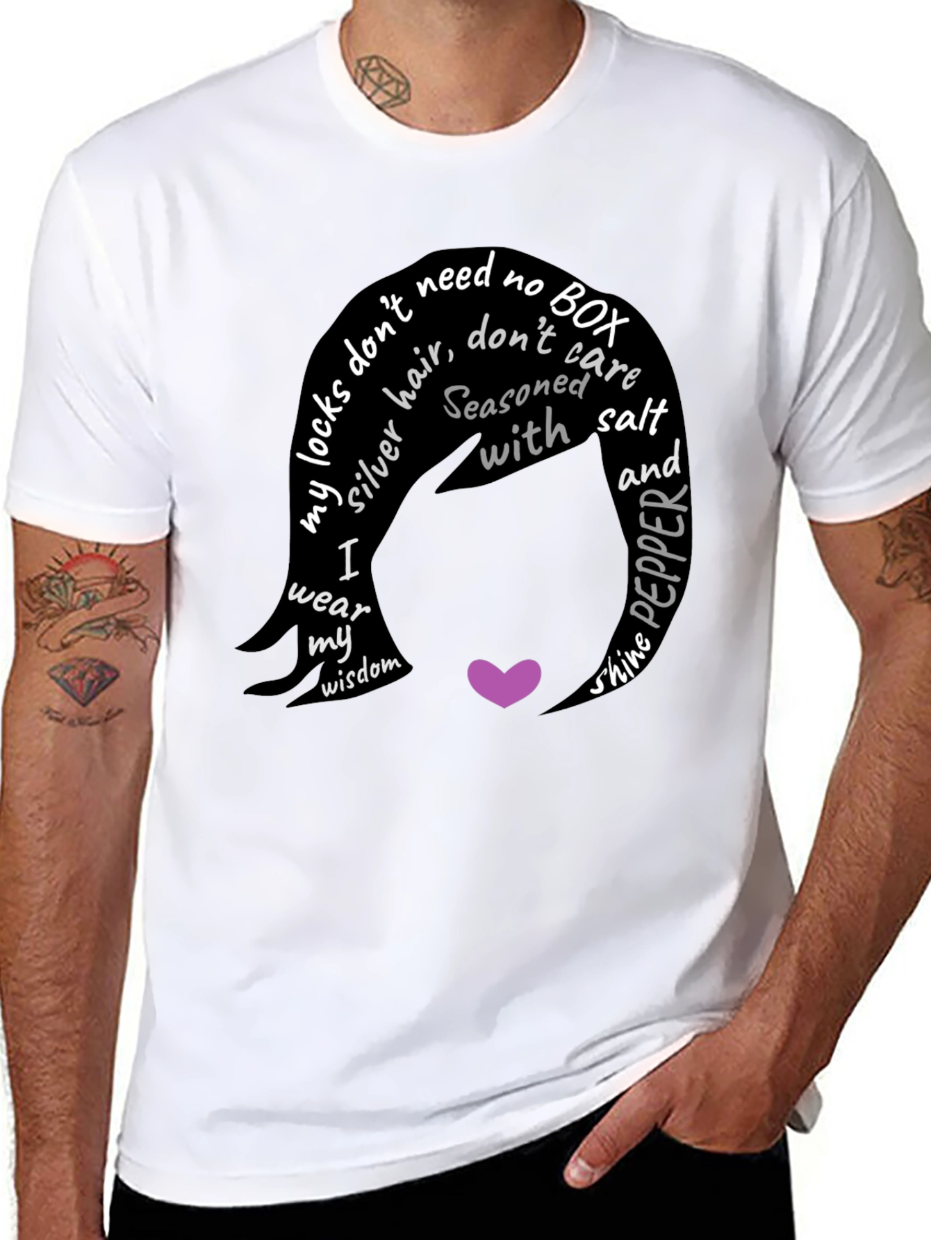 Silver Hair Wisdom Graphic T-Shirt