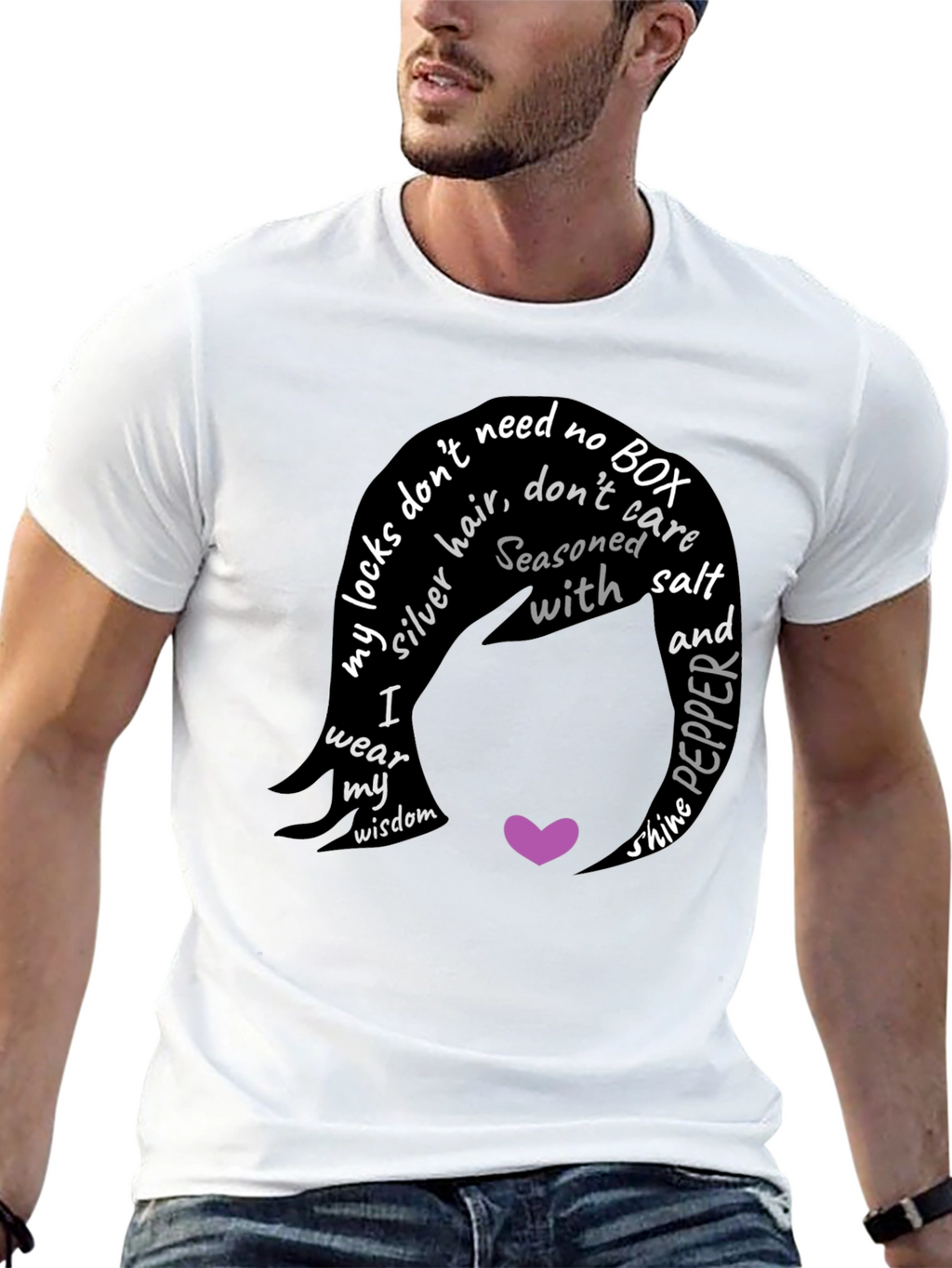 Silver Hair Wisdom Graphic T-Shirt