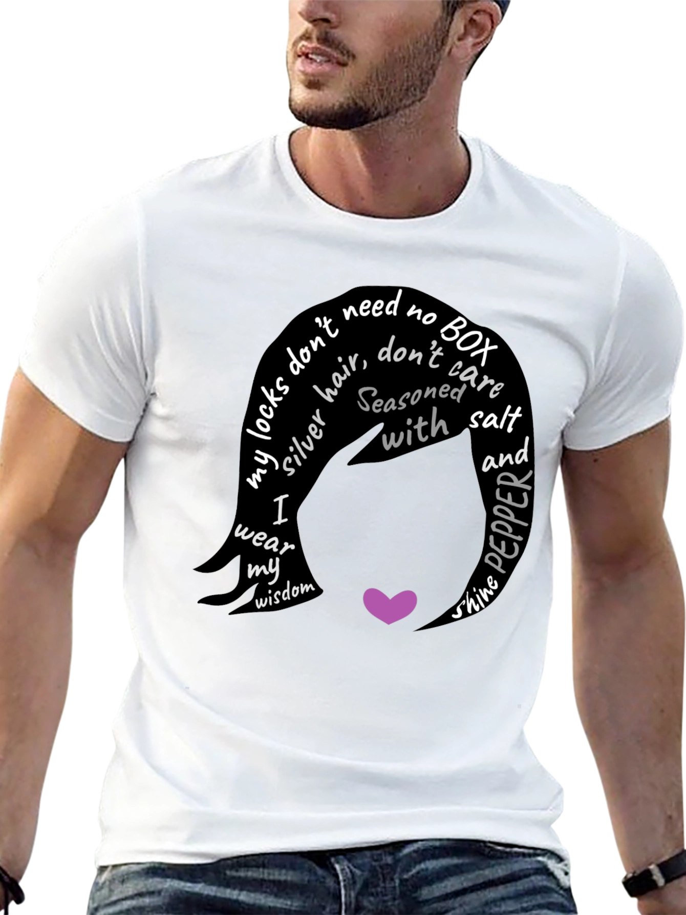 Silver Hair Wisdom Graphic T-Shirt
