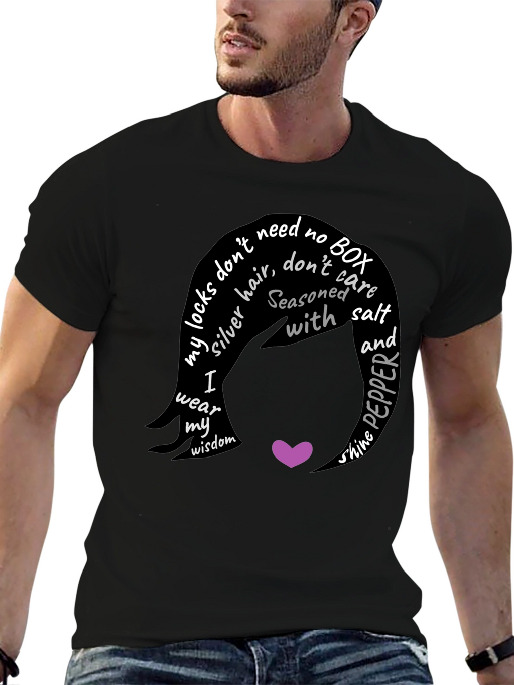 Silver Hair Wisdom Graphic T-Shirt