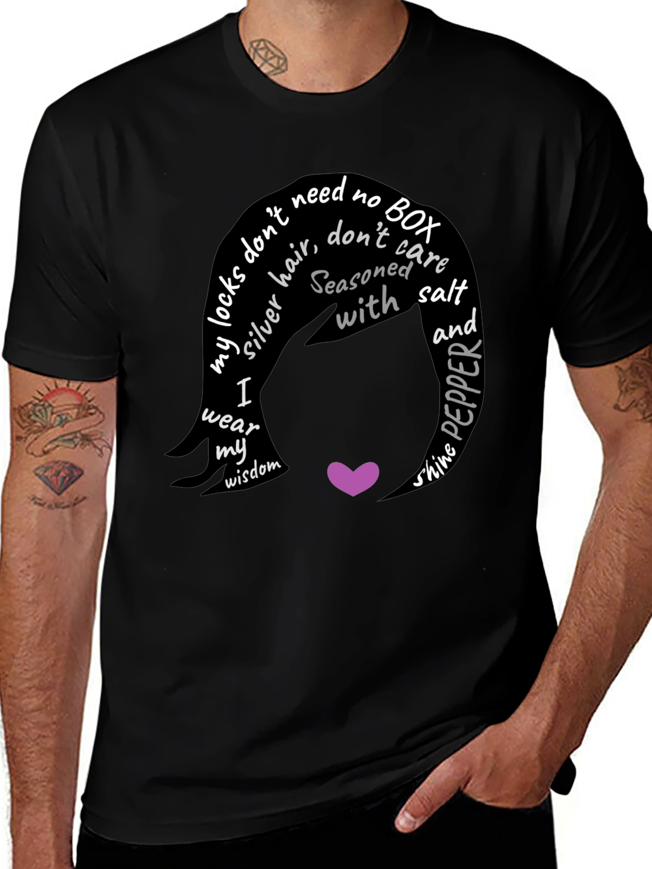 Silver Hair Wisdom Graphic T-Shirt
