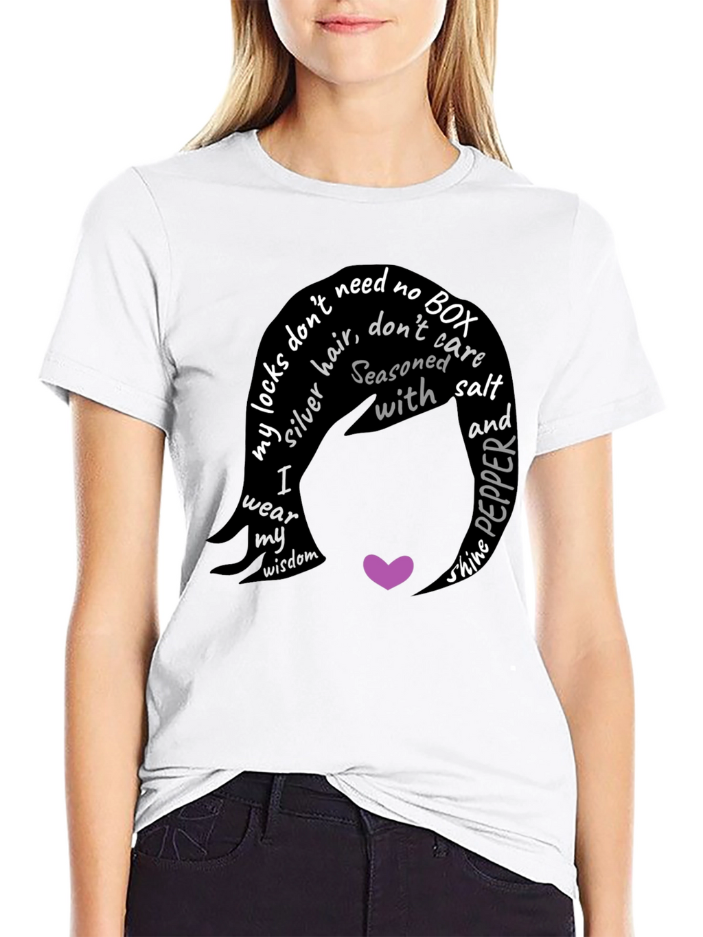 Silver Hair Wisdom Graphic T-Shirt