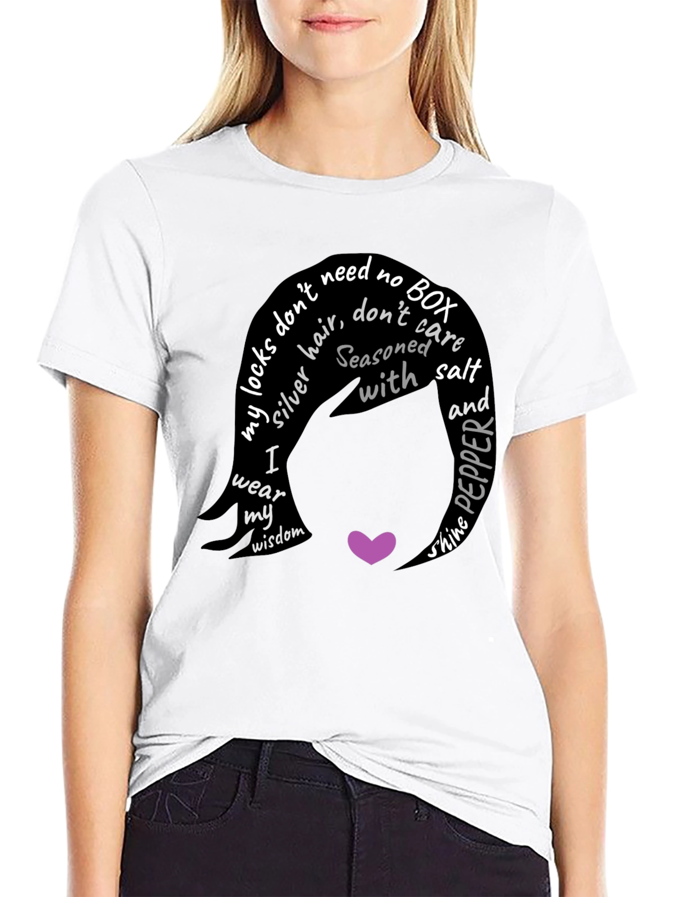 Silver Hair Wisdom Graphic T-Shirt