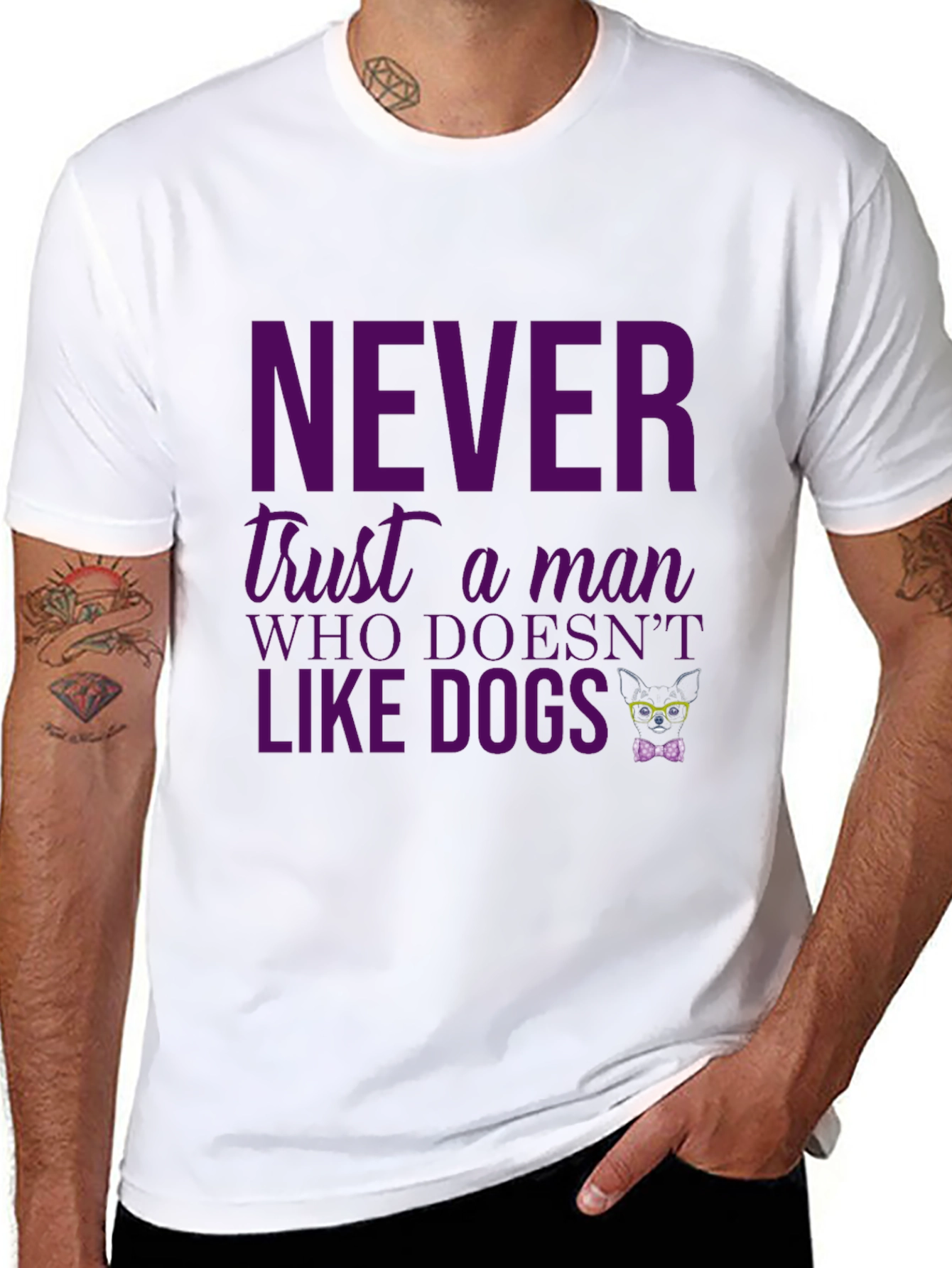 Funny Dog Lover Tee: Never Trust a Man Who...