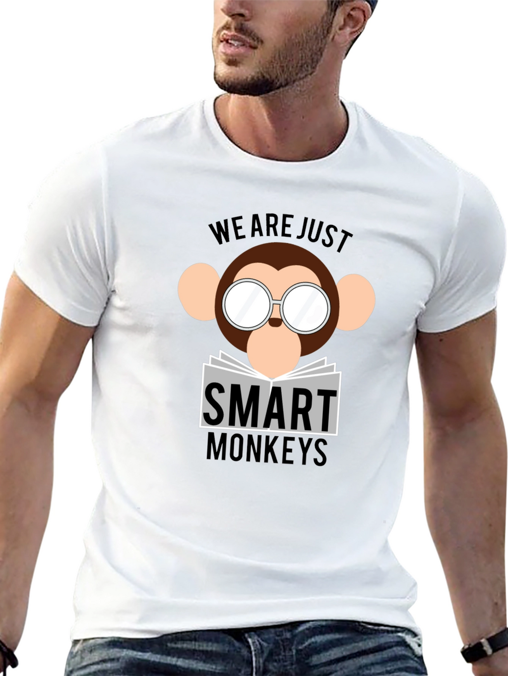 Smart Monkeys Graphic T-Shirt - Funny Animal Tee