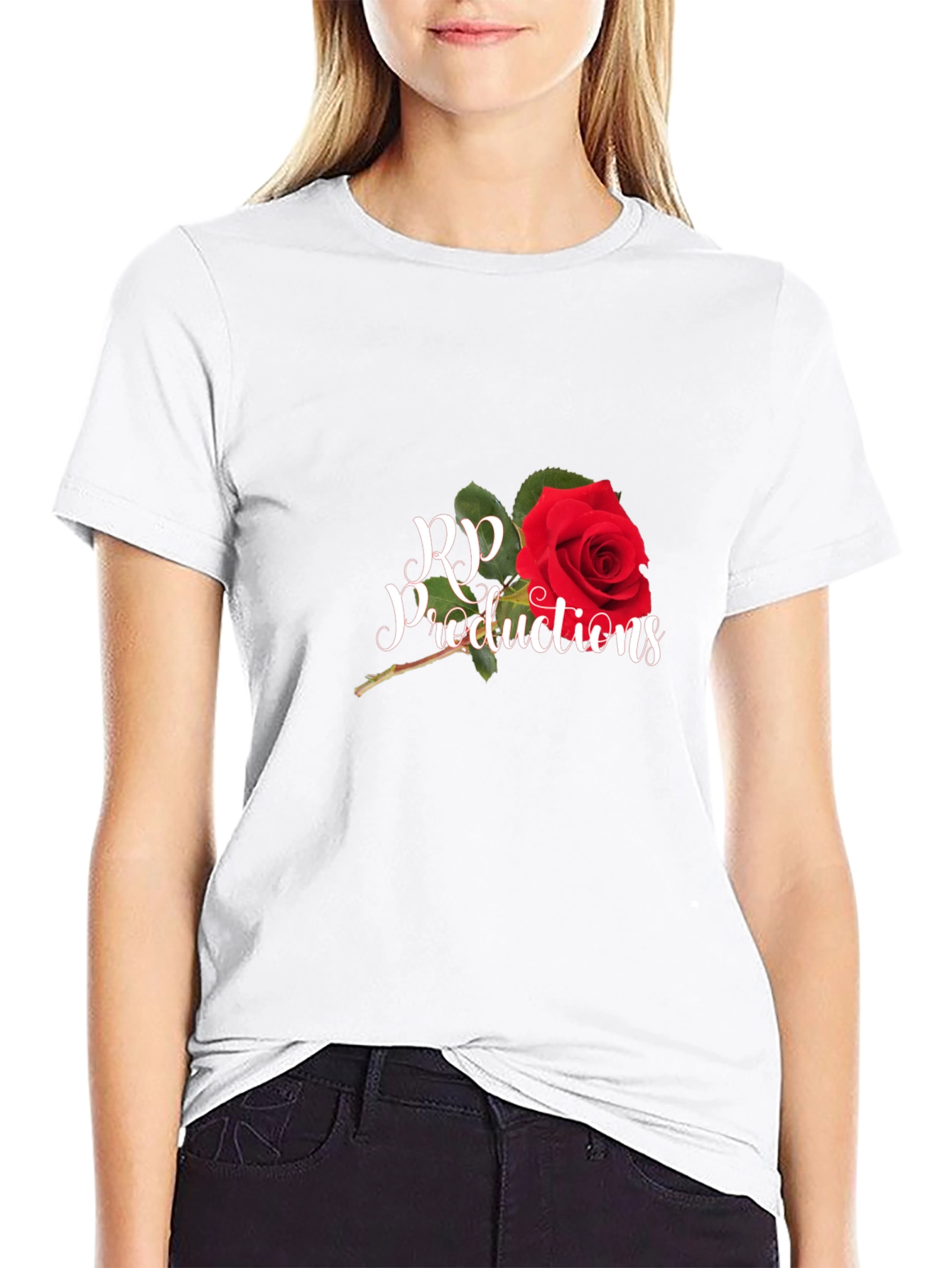 RP Productions Rose Graphic Black T-Shirt