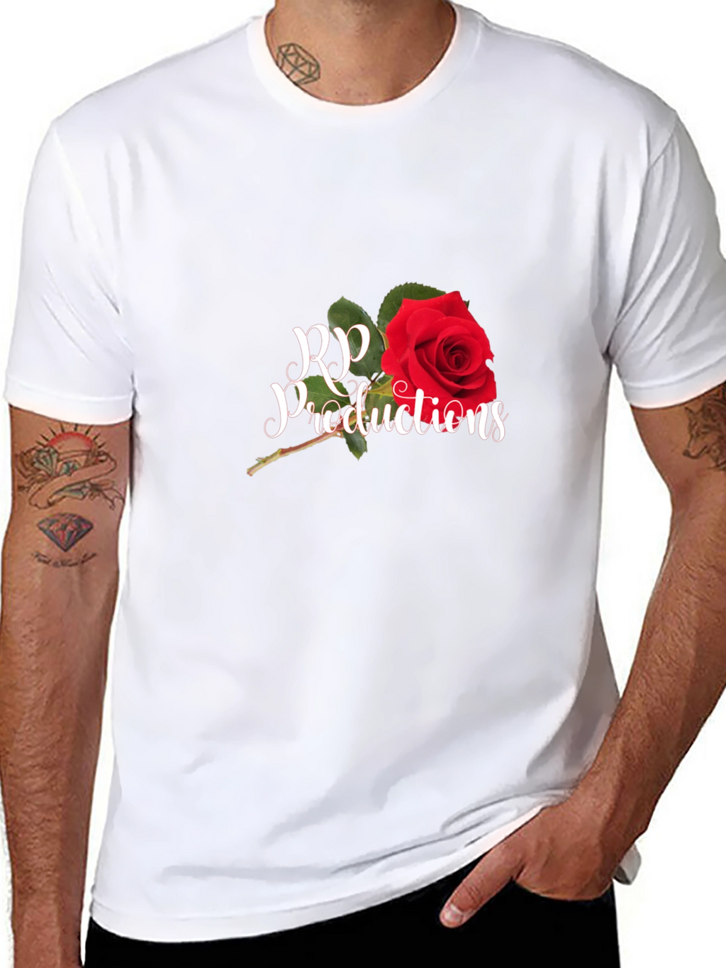 RP Productions Rose Graphic Black T-Shirt