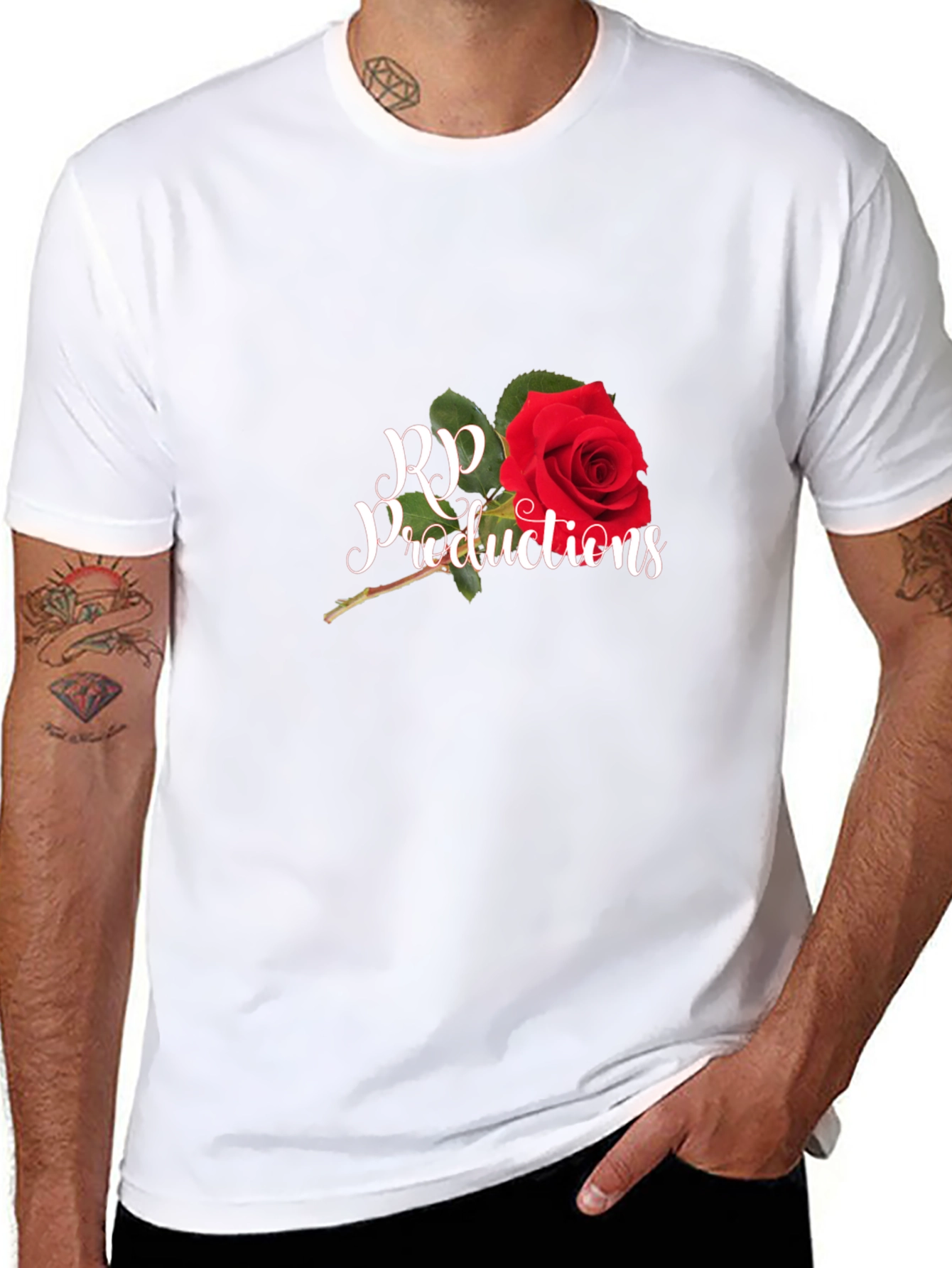 RP Productions Rose Graphic Black T-Shirt
