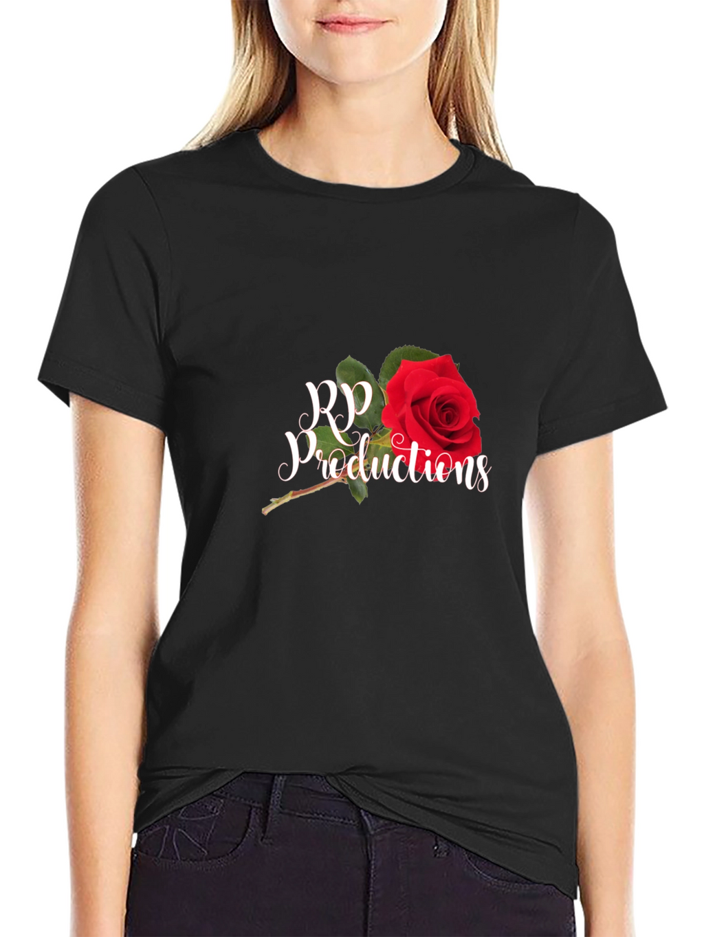 RP Productions Rose Graphic Black T-Shirt