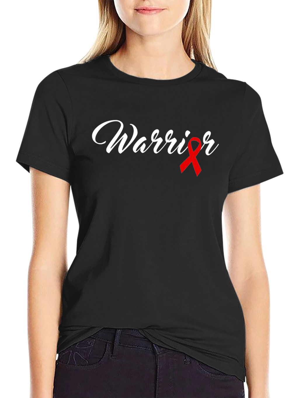 Warrior Ribbon Graphic Tee - Black