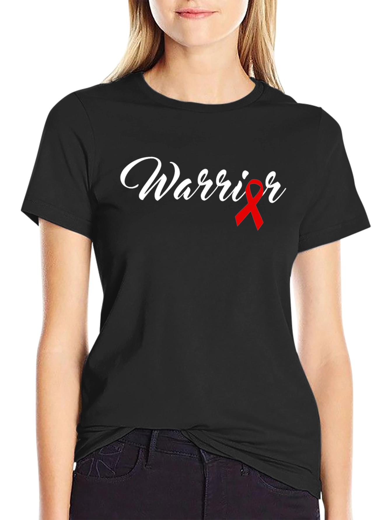 Warrior Ribbon Graphic Tee - Black