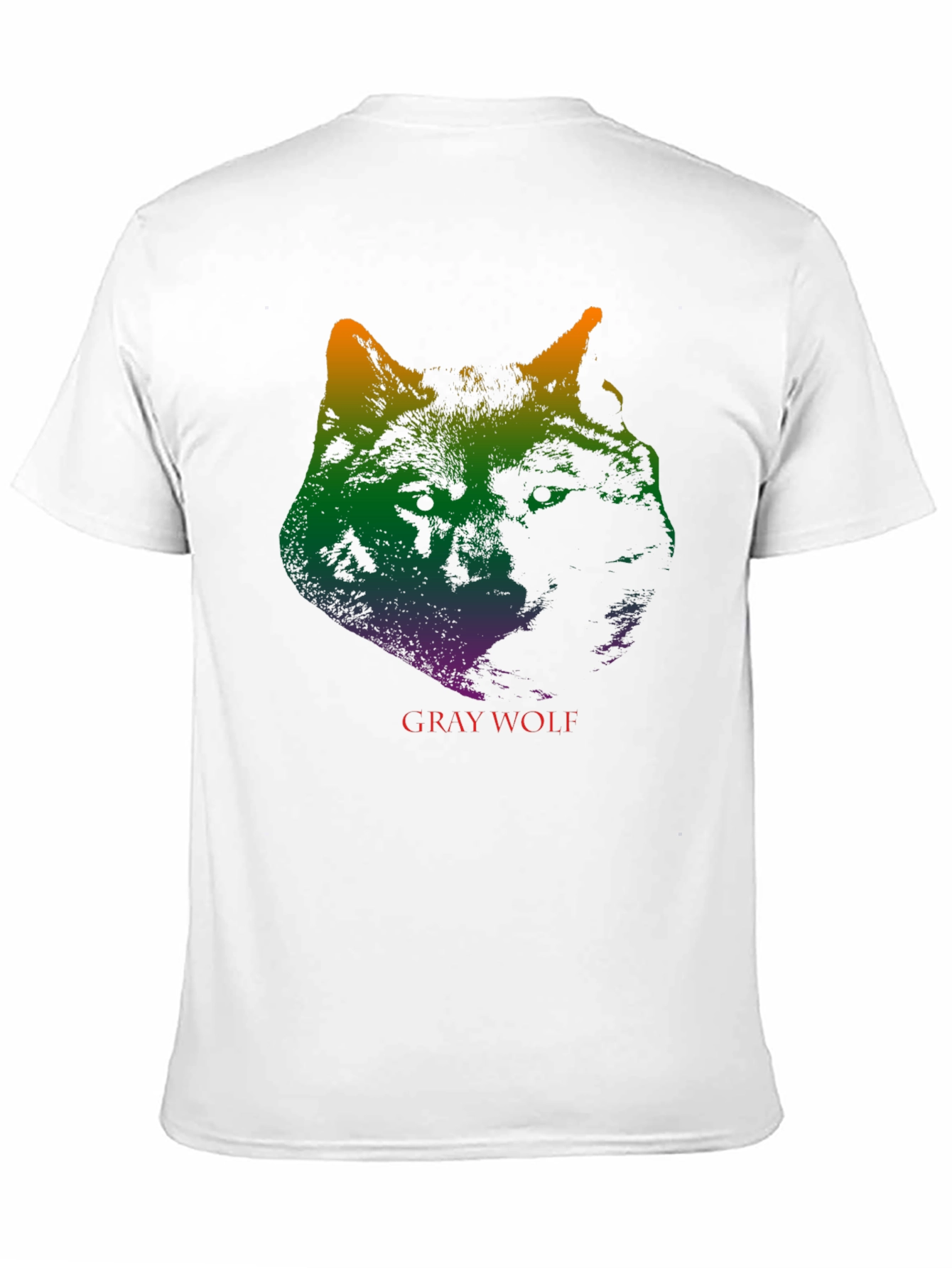 Gray Wolf Graphic Print T-Shirt