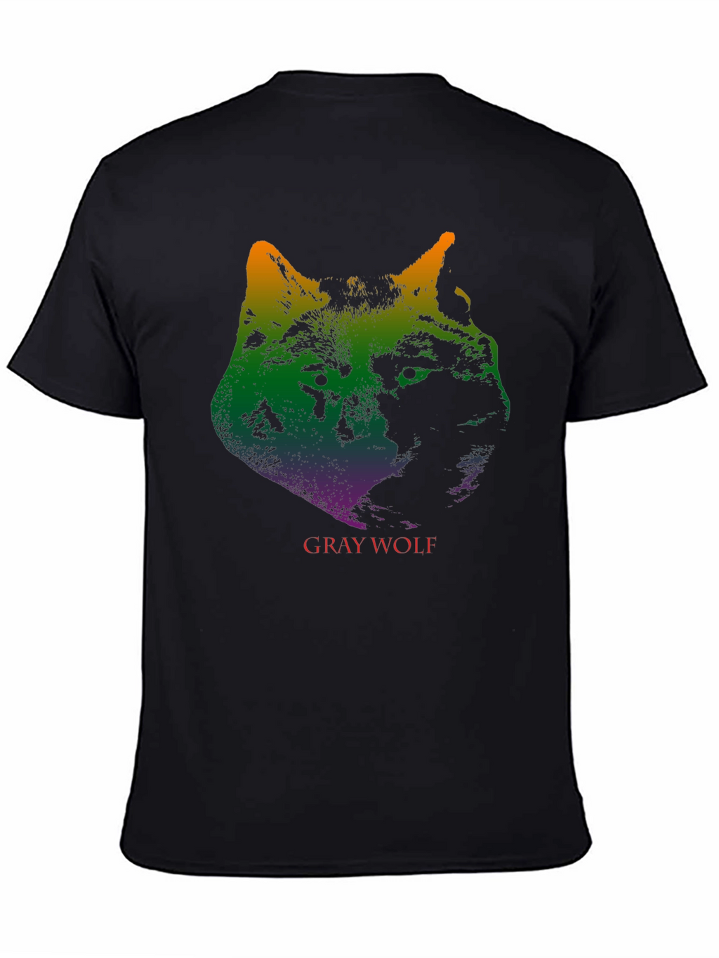 Gray Wolf Graphic Print T-Shirt