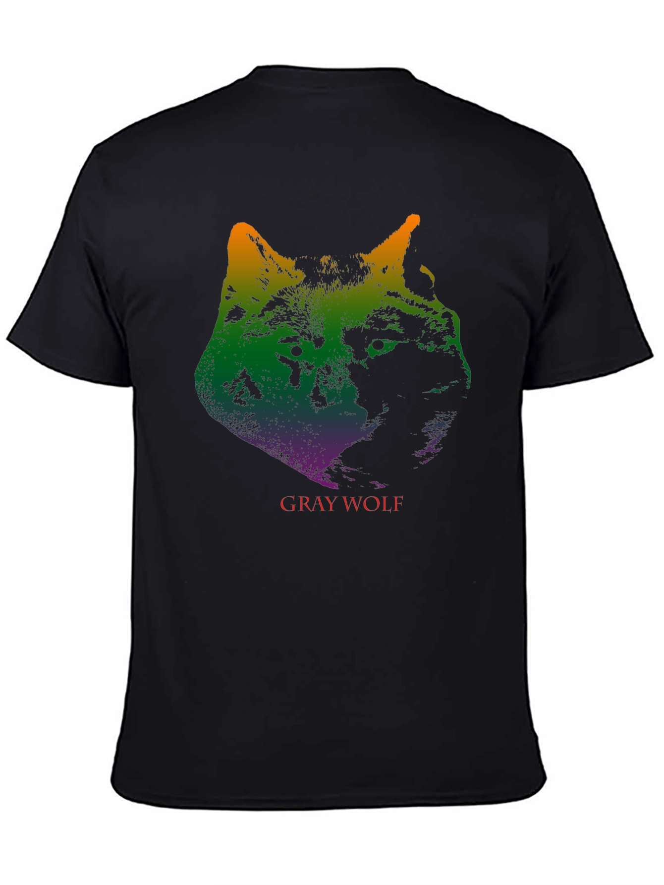 Gray Wolf Graphic Print T-Shirt