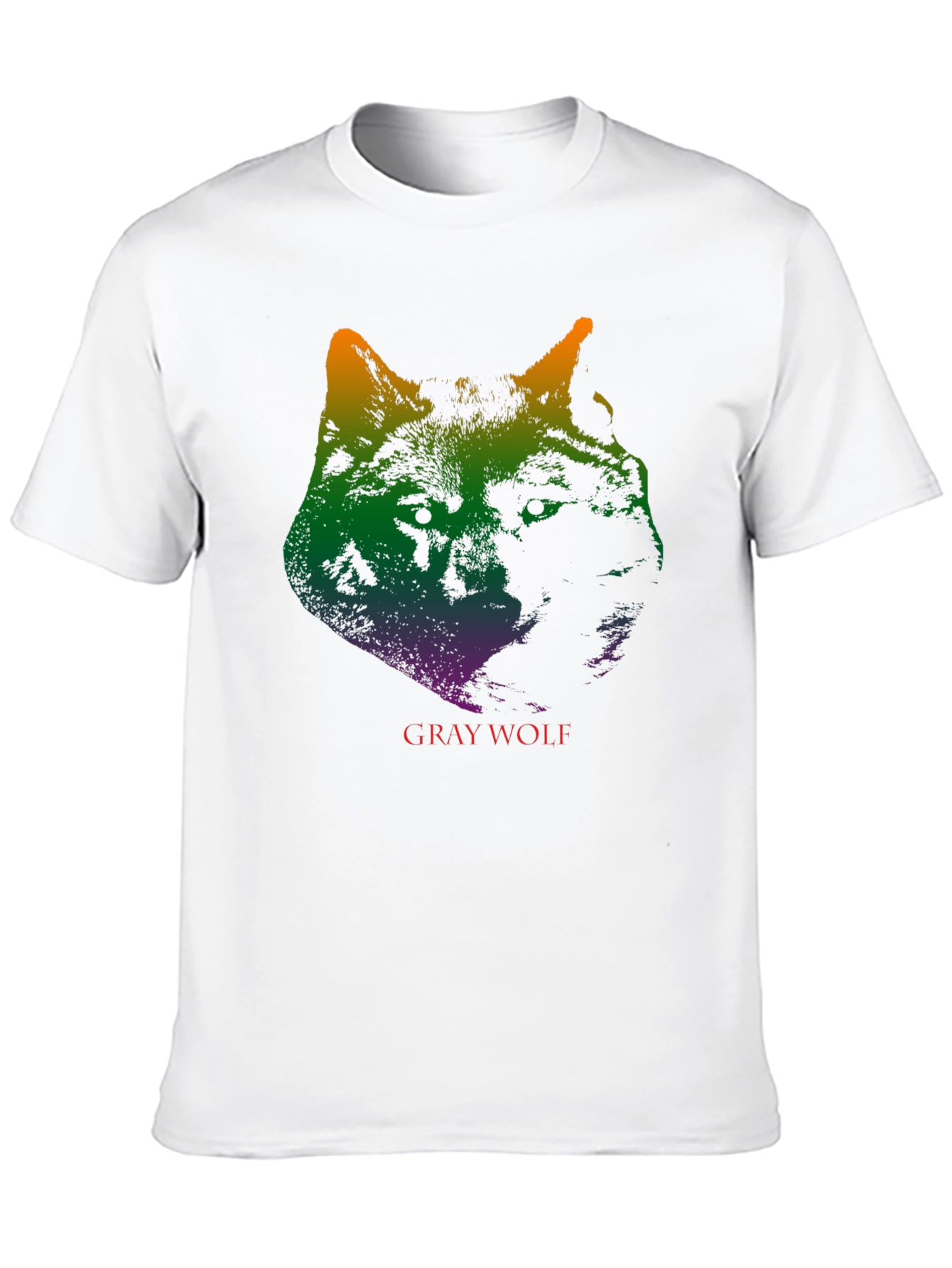 Gray Wolf Graphic Print T-Shirt