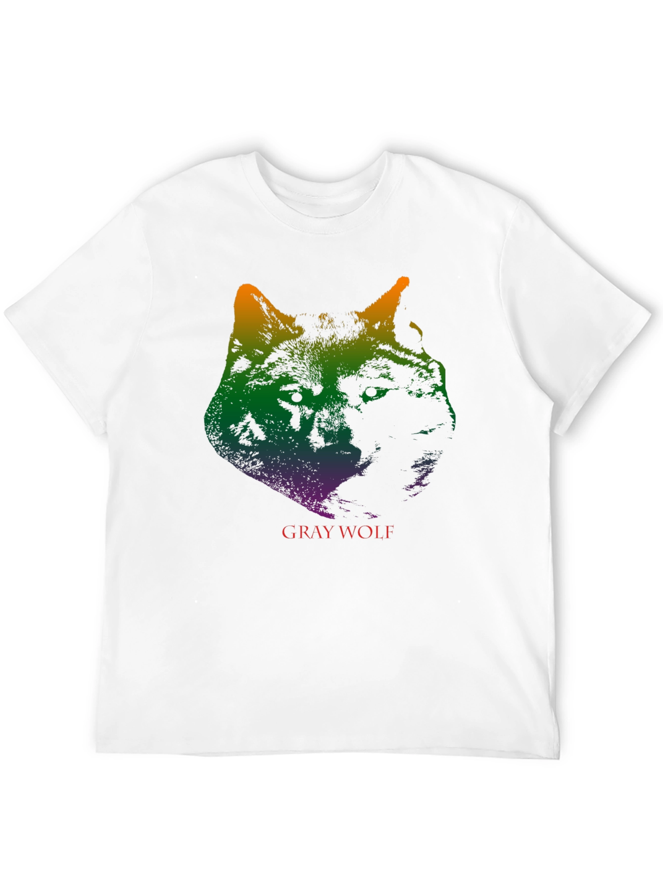 Gray Wolf Graphic Print T-Shirt