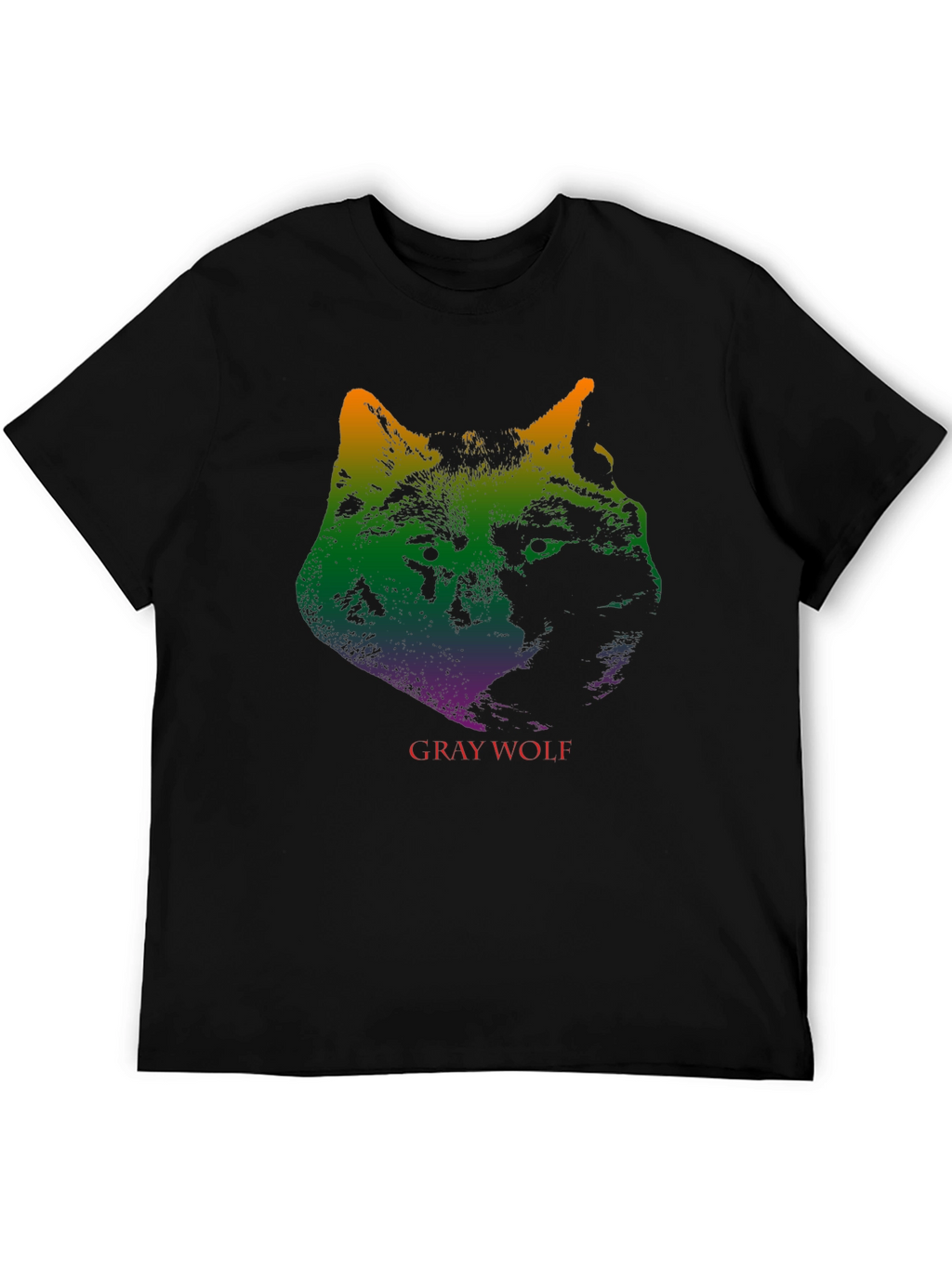 Gray Wolf Graphic Print T-Shirt