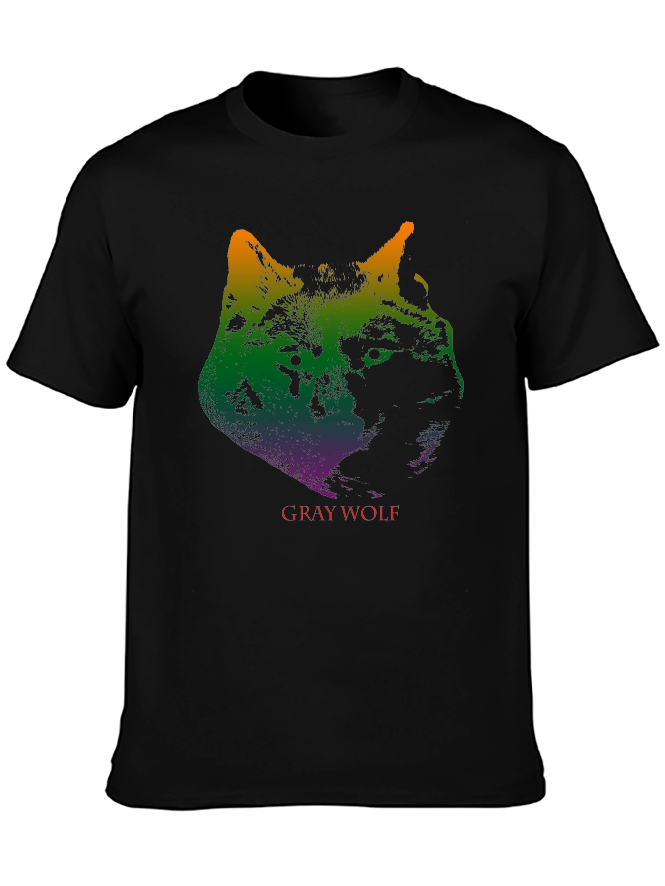 Gray Wolf Graphic Print T-Shirt