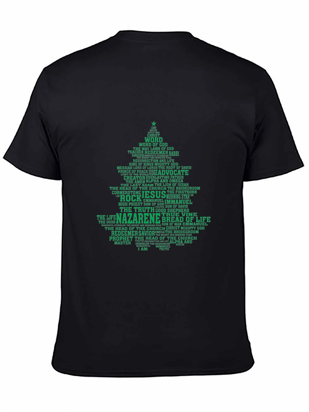 Christian Christmas Tree Word Art T-Shirt