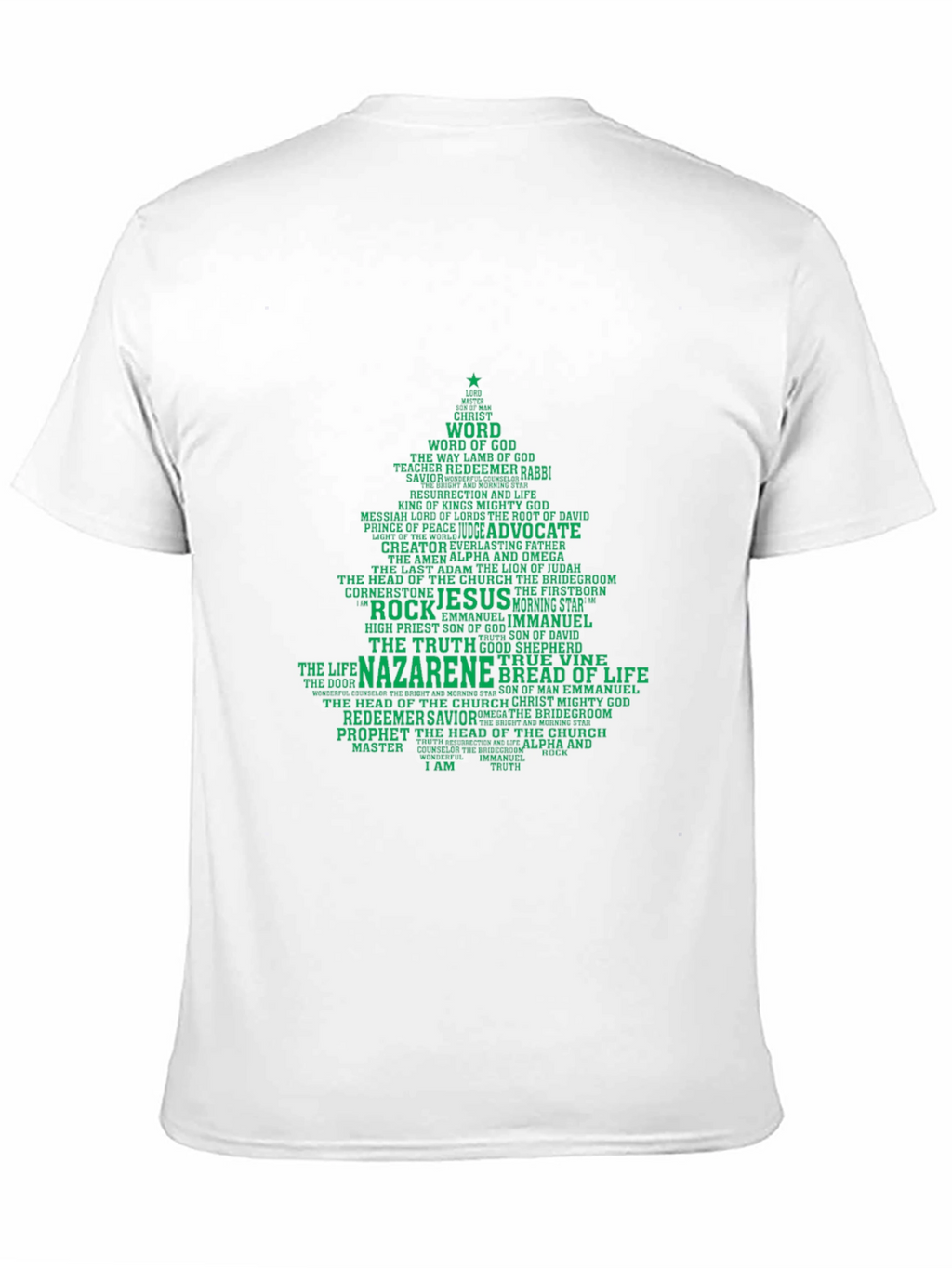 Christian Christmas Tree Word Art T-Shirt