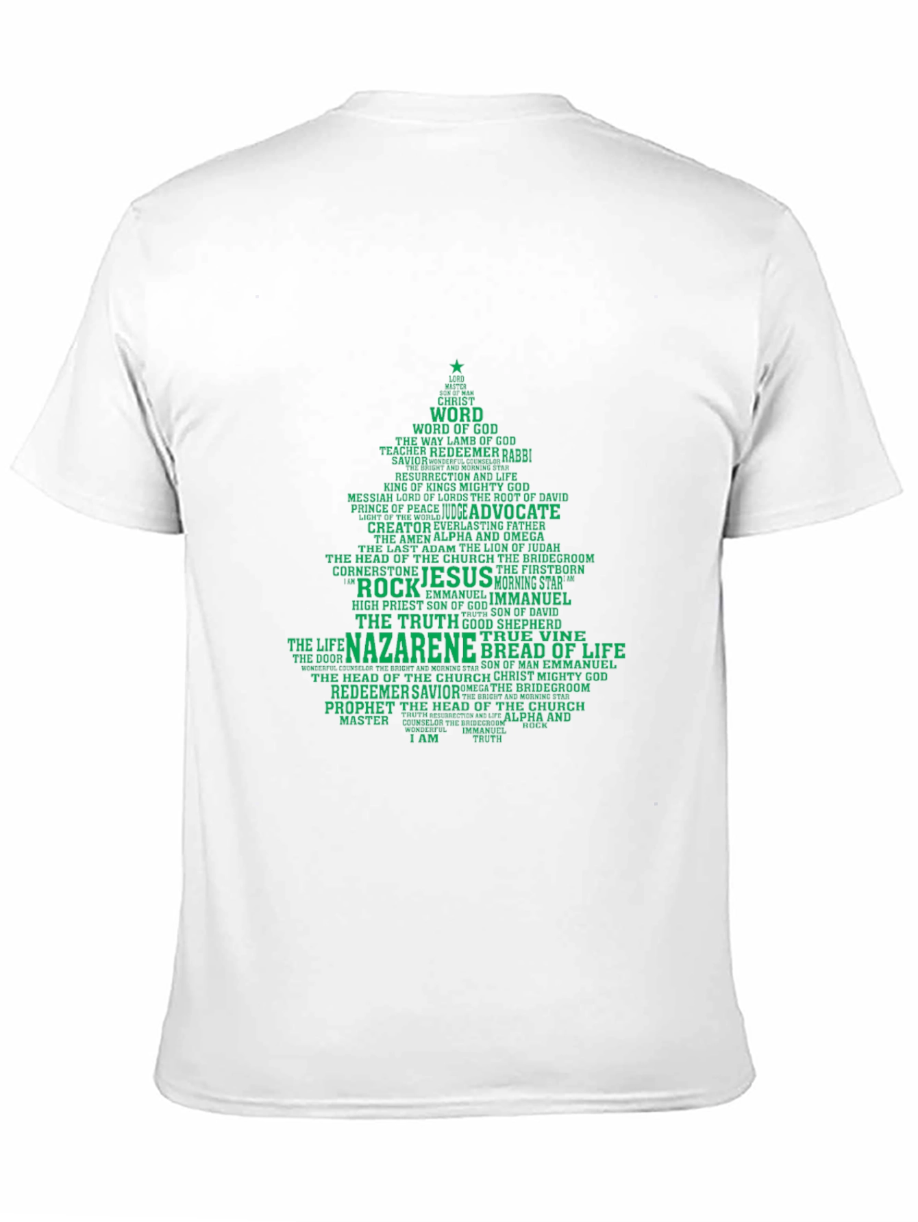 Christian Christmas Tree Word Art T-Shirt